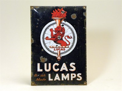 Lot 707 - Lucas Lamps Pictorial Enamel Sign