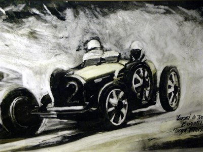 Lot 505 - Bugatti T51 Original Artwork by B.D. Taylor
