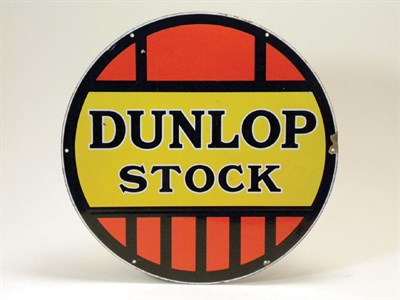 Lot 708 - "Dunlop Stock" Enamel Sign