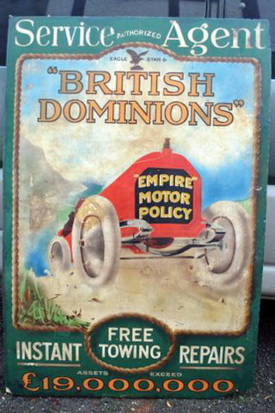 Lot 700 - 'British Dominions' Insurance Enamel Sign