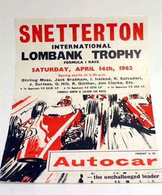 Lot 509 - 1962 Snetterton Race Poster
