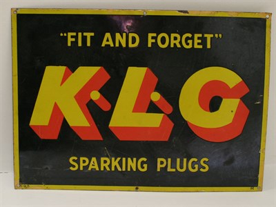 Lot 702 - K.L.G. Sparking Plugs Enamel Sign