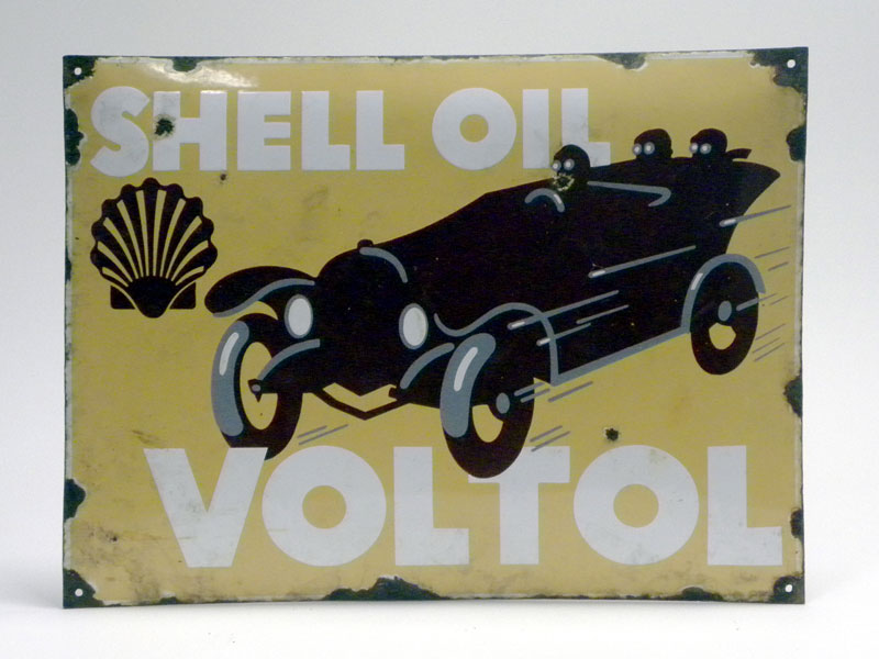 Lot 713 - Pre-War Shell Voltol Pictorial Enamel Sign