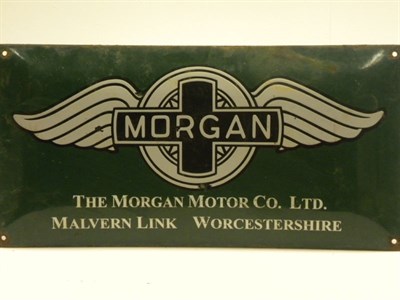 Lot 718 - Morgan Showroom Enamel Wall Plaque