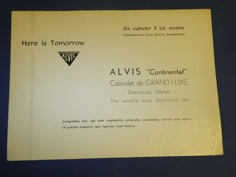 Lot 131 - Alvis Continental Cabriolet Sales Brochure