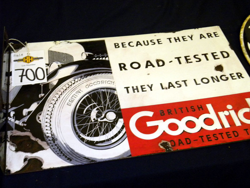 Lot 700 - Goodrich Tyres 'Bentley' Enamel Sign