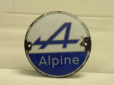 Lot 701 - 'Alpine' Circular Enamel Sign