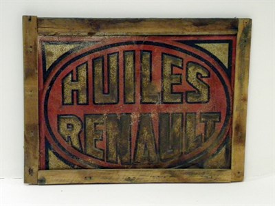 Lot 708 - 'Huiles Renault' Tin Advertising Sign