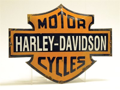 Lot 712 - Harley Davidson Die-Cut Enamel Sign
