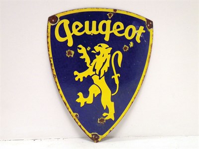 Lot 702 - Peugeot 'Shield' Enamel Sign