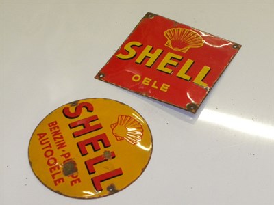 Lot 40 - Two Continental Shell Enamel Signs