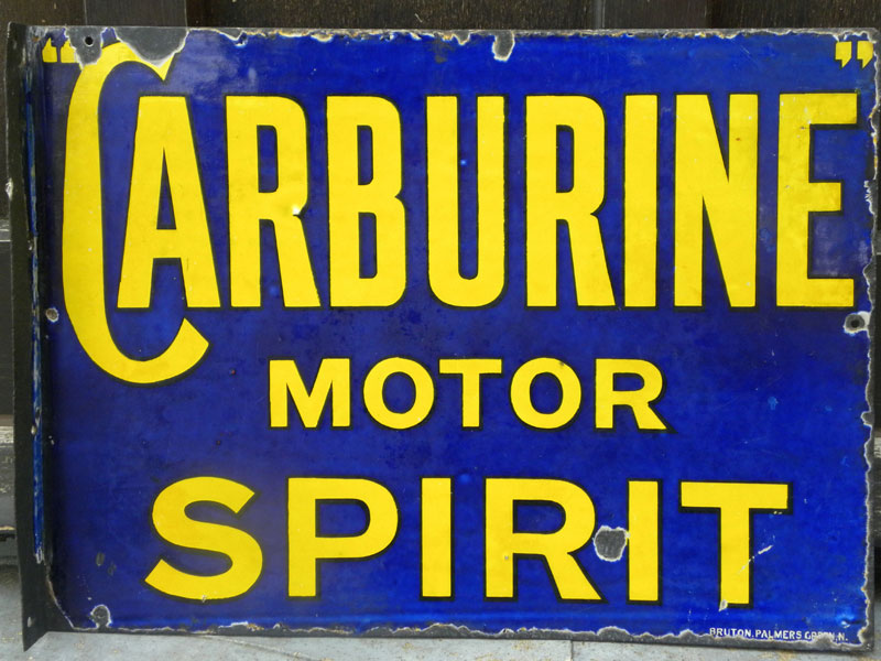 Lot 1 - 'Carburine' Enamel Sign