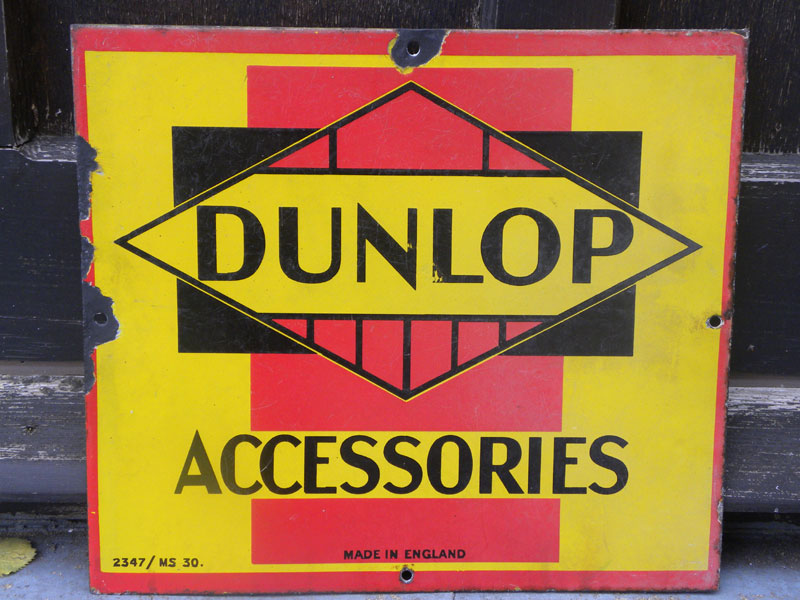 Lot 3 - 'Dunlop Accessories' Enamel Sign