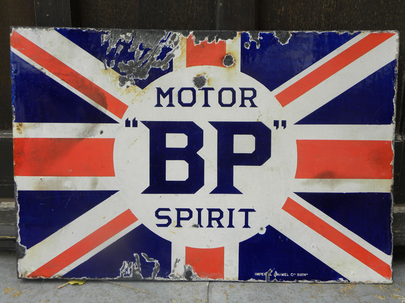 Lot 10 - BP 'Motor Spirit' Enamel Sign
