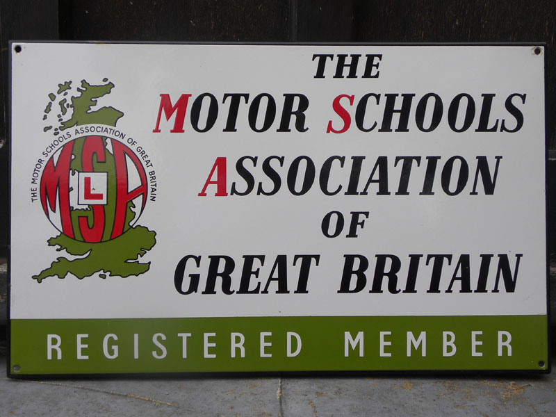 Lot 15 - 'Motor Schools Association' Pictorial Enamel Sign