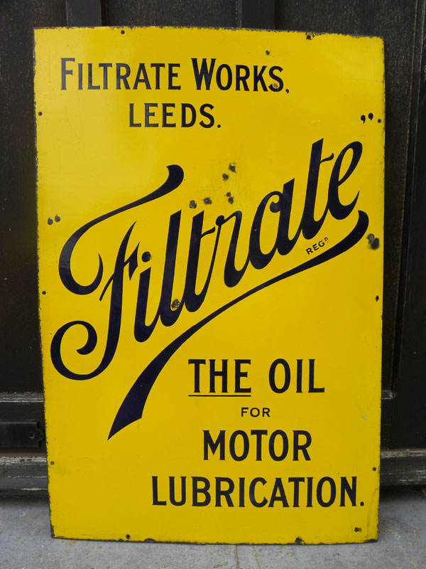 Lot 18 - 'Filtrate' Enamel Sign