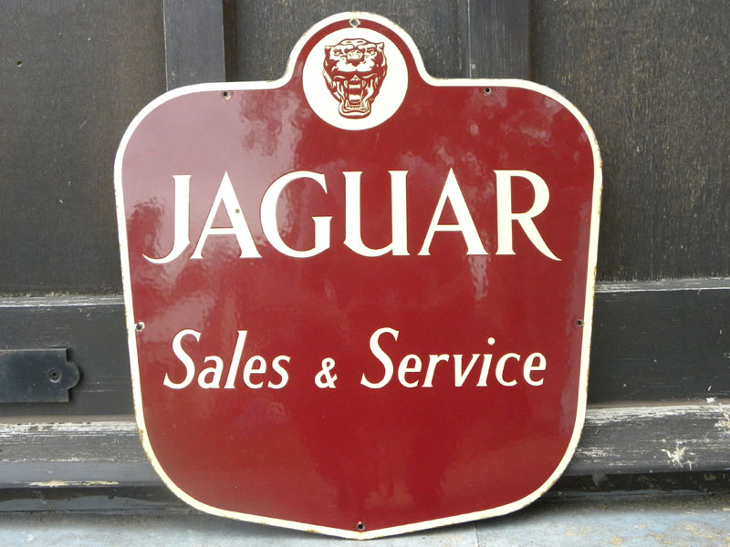 Lot 24 - Jaguar Sales & Service Enamel Sign