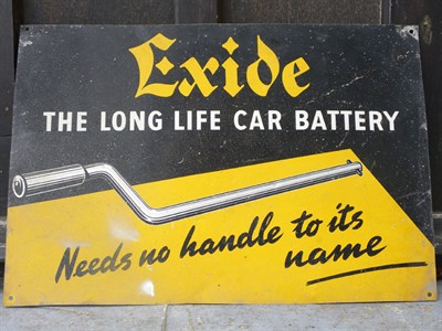 Lot 29 - Two Exide Tin Signs