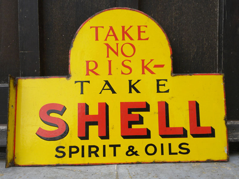 Lot 38 - Shell 'Spirit & Oils' Enamel Sign