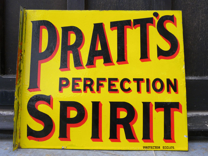 Lot 54 - Pratt's Perfection Spirit Enamel Sign