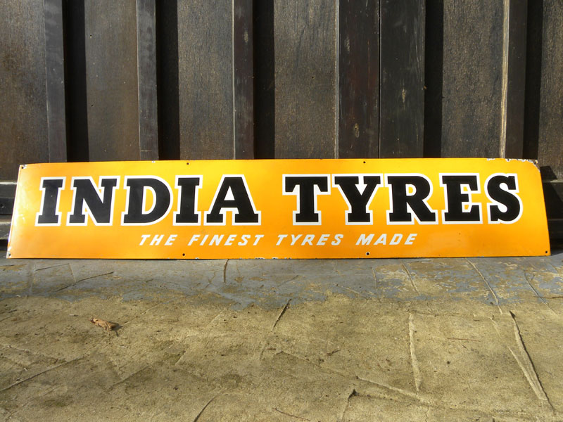 Lot 63 - India Tyres Enamel Sign