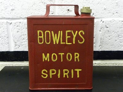Lot 117 - A 'Bowleys Motor Spirit' Can