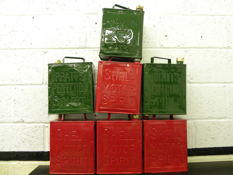 Lot 122 - Seven Restored 2-Gallon Petrol Cans