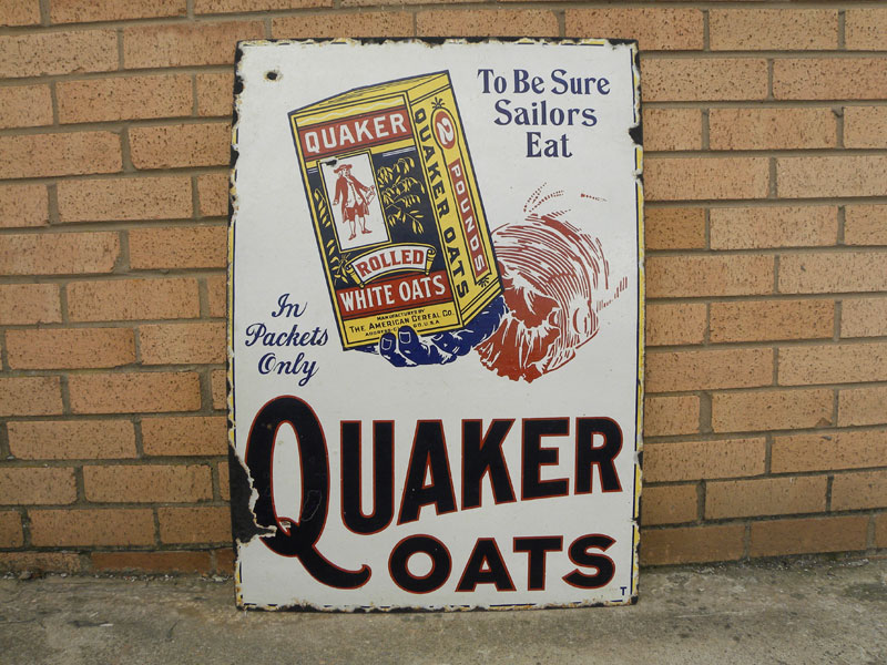 Lot 127 - 'Quaker Oats' Packet Enamel Sign