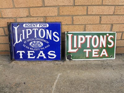 Lot 128 - Two 'Lipton's Teas' Enamel Signs