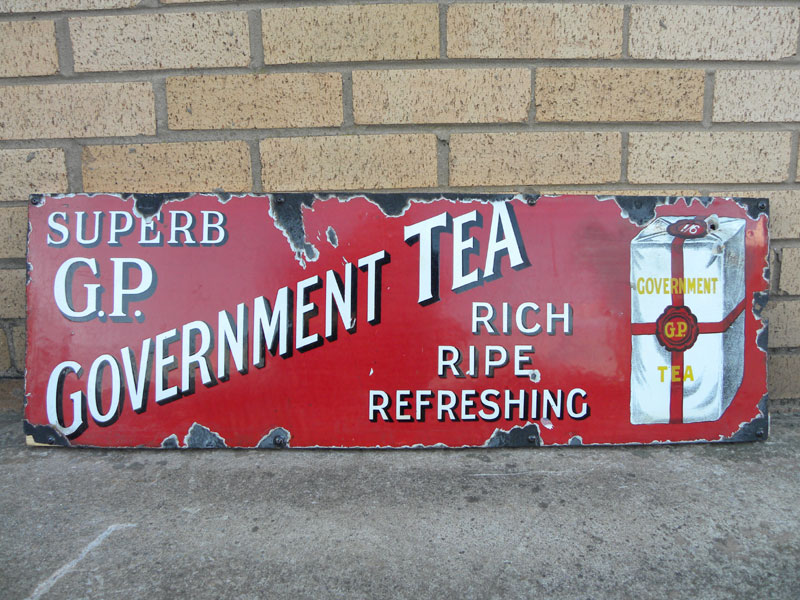 Lot 131 - 'Government Tea' Enamel Sign