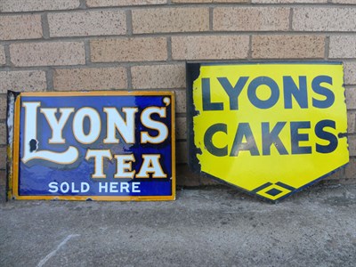 Lot 133 - Two 'Lyons' Enamel Signs