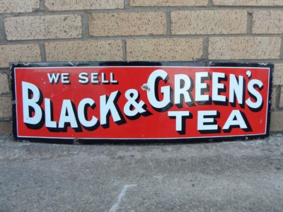 Lot 134 - 'Black & Green's Tea' Enamel Sign