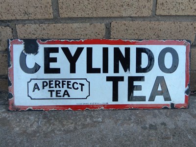 Lot 135 - 'Ceylindo Tea' Enamel Sign