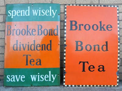 Lot 142 - Three 'Brooke Bond' Enamel Signs