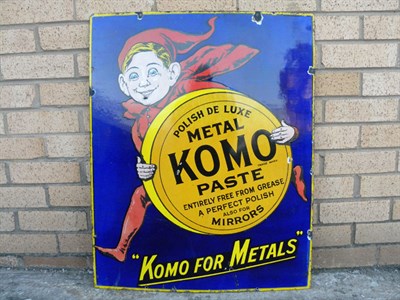 Lot 143 - 'Komo Paste' Enamel Sign