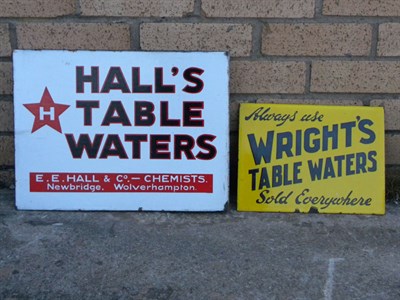 Lot 149 - Two 'Table Water' Enamel Signs
