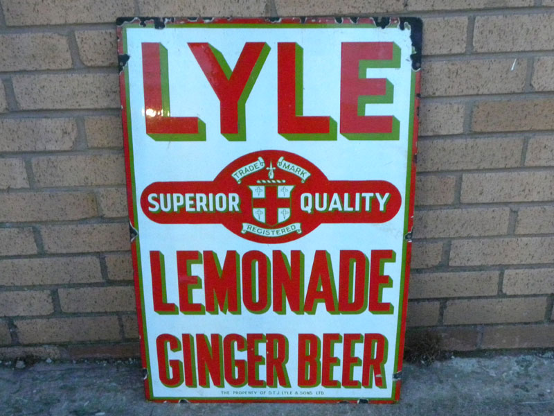 Lot 156 - 'Lyle Lemonade & Ginger Beer' Enamel Sign