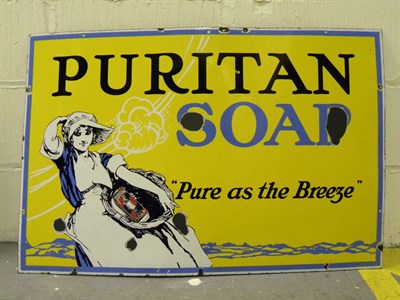 Lot 158 - 'Puritan Soap' Enamel Sign