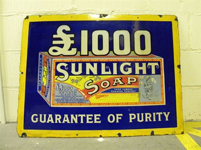 Lot 159 - Sunlight Soap Enamel Sign