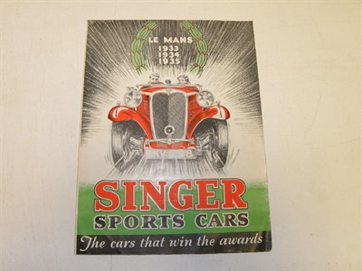 Lot 238 - Singer 9 Sports Sales Brochure