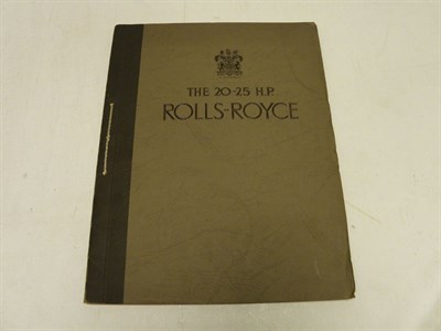 Lot 261 - A Rolls-Royce 20-25HP Sales Brochure