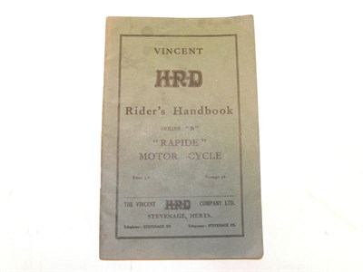 Lot 268 - A Vincent HRD Rider's Handbook