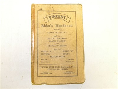 Lot 269 - A Vincent HRD Rider's Handbook