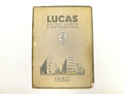 Lot 272 - Lucas 'Motor Lamps & Motoralities (1929)