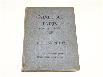 Lot 286 - Rolls-Royce 40-50HP Catalogue of Parts