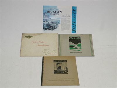 Lot 288 - Four Pre-War Austin Brochures