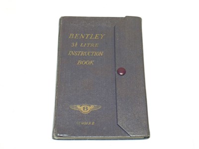 Lot 295 - Bentley 3 ½ Ltr Instruction Book
