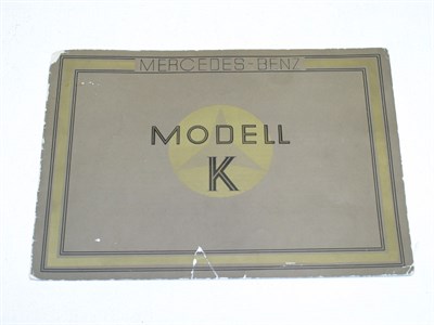 Lot 298 - Pre-War Mercedes-Benz 'Model K' Sales Brochure