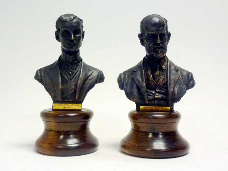 Lot 24 - Pair of Bronze Busts of Rolls & Royce
