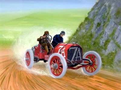 Lot 170 - 1908 Targa Florio Original Artwork